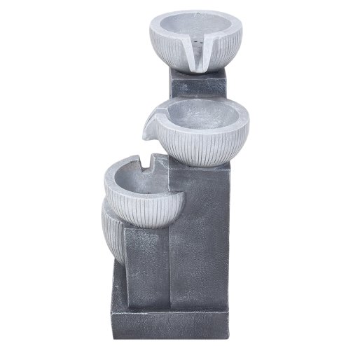 Living and Home 4-Tier Solar-Powered Water Fountain Outdoor Gardening Decor LED Water Feature with Solar Panel