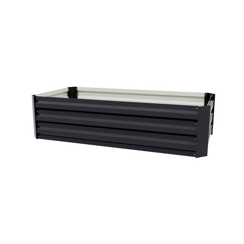 Living and Home Galvanised Steel Raised Garden Bed Rectangular Planter Box for Flowers, Herbs & Vegetables, 100cm W x 60cm D x 30cm H