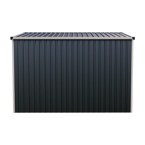 Living and Home 7.55x3.97ft Pent Roof Metal Storage Shed, Outdoor Garden Tool House with Lockable Double Doors & Adjustable Shelves, Anthracite & White