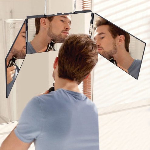 Living and Home 3-way Foldable Makeup Mirror with Telescoping Hooks