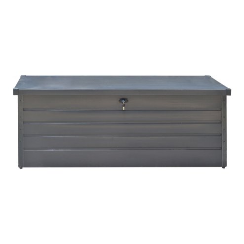Living and Home 600L Metal Outdoor Waterproof Garden Storage Box Lockable, Anthracite