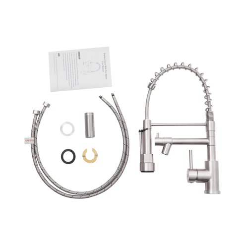 Living and Home Stainless Steel Kitchen Faucet with Pull Down Spring Spout and Pot Filler