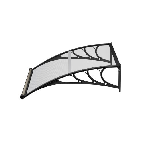Living and Home Outdoor Door Canopy Window Awning with Drainage Channel, 150cm (W) x 100cm (D) x 28cm (H)