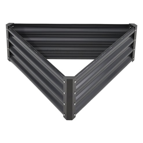 Living and Home Triangular Galvanised Steel Raised Garden Bed Dark Grey, 93.5cm W x 80cm D x 29cm H