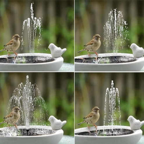 Living and Home 4W Solar Fountain Pump with Adjustable Solar Panel & 6 Nozzles