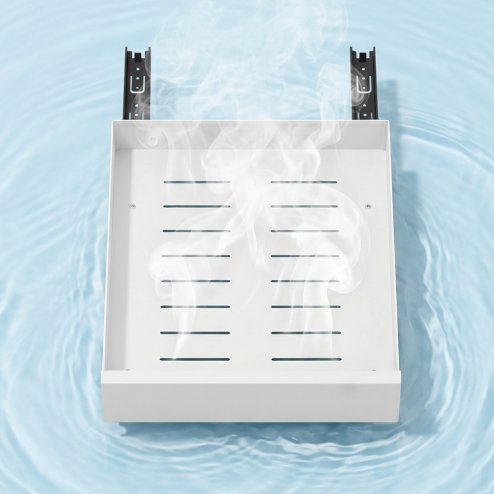 Living and Home White No Drill Pull Out Cabinet Organiser Drawer, 35cm (W) x 43cm (D) x 8cm (H)