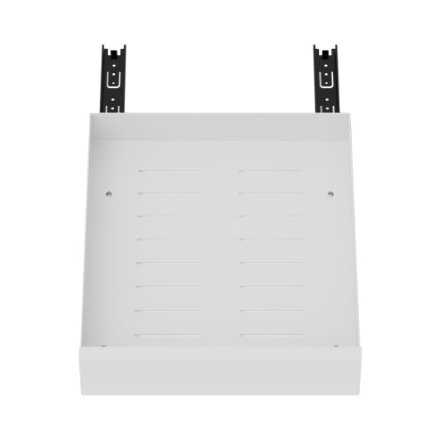 Living and Home White No Drill Pull Out Cabinet Organiser Drawer, 35cm (W) x 43cm (D) x 8cm (H)
