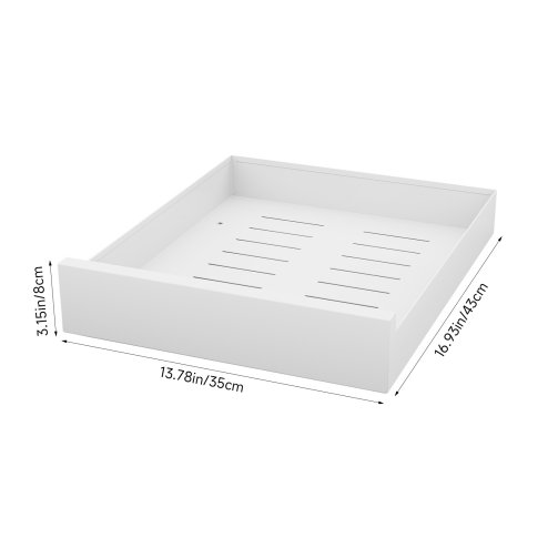Living and Home White No Drill Pull Out Cabinet Organiser Drawer, 35cm (W) x 43cm (D) x 8cm (H)