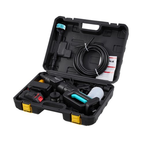 Living and Home 21V Cordless Handheld Pressure Washer Cleaner with 2 Batteries, Blue+Black