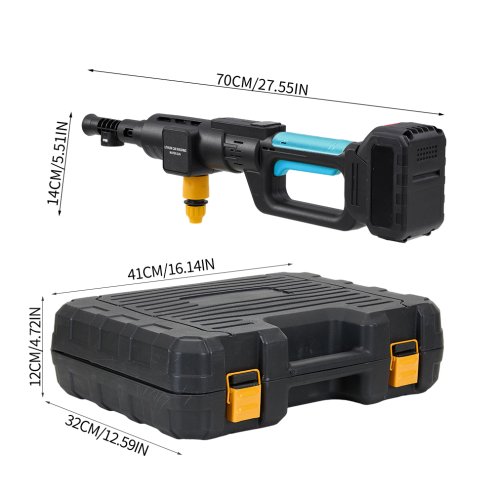 Living and Home 21V Cordless Handheld Pressure Washer Cleaner with 2 Batteries, Blue+Black