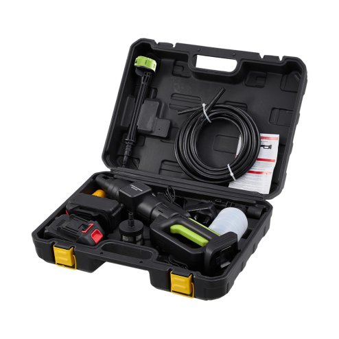 Living and Home 21V Cordless Handheld Pressure Washer Cleaner with 2 Batteries, Green+Black