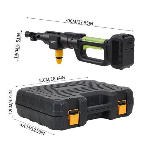 Living and Home 21V Cordless Handheld Pressure Washer Cleaner with 2 Batteries, Green+Black