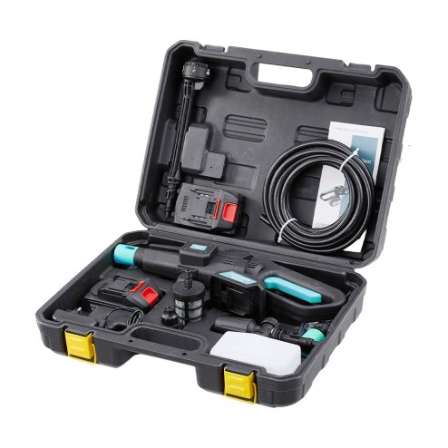 Living and Home 21V Cordless Handheld Pressure Washer Cleaner with 2 Batteries, Blue+Black