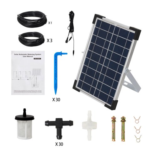 Living and Home Solar-Powered Garden Automatic Watering System Drip Irrigation Kit
