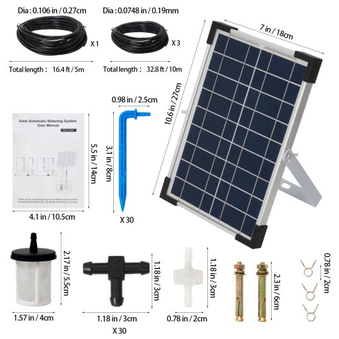 Living and Home Solar-Powered Garden Automatic Watering System Drip Irrigation Kit