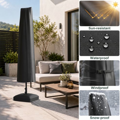 Living and Home Outdoor Waterproof Garden Parasol Cover for Centre-Pole Umbrella