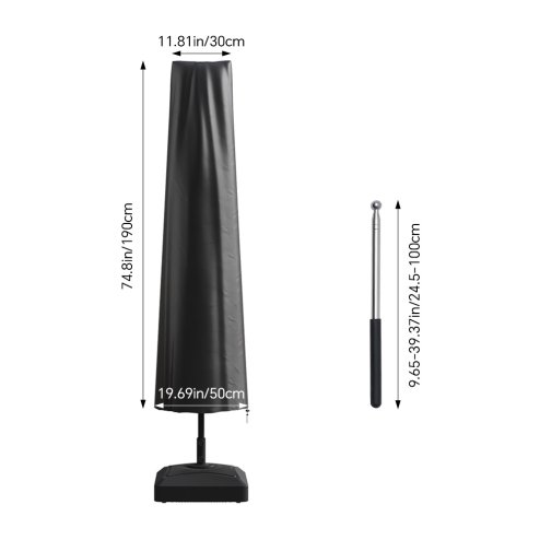 Living and Home Outdoor Waterproof Garden Parasol Cover for Centre-Pole Umbrella