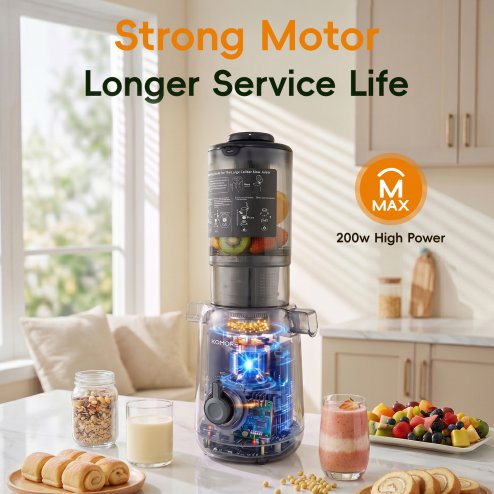 Living and Home 200W Cold Press Juicer Slow Masticating Machine