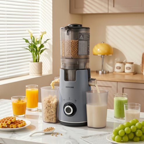 Living and Home 300W Cold Press Juicer Slow Masticating Machine