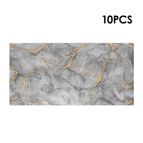 Living and Home 10Pcs Self-Adhesive Marble Pattern Wall Tile Stickers