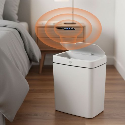 Living and Home 15L Battery Powered Automatic Motion Sensor Rubbish Bin, 3 Opening Modes