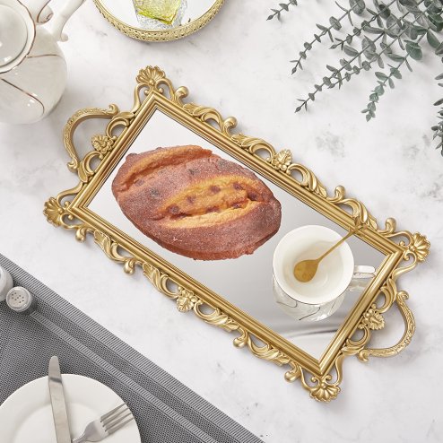 Living and Home Mirror Base Serving Tray