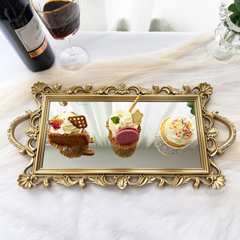 Living and Home Mirror Base Serving Tray