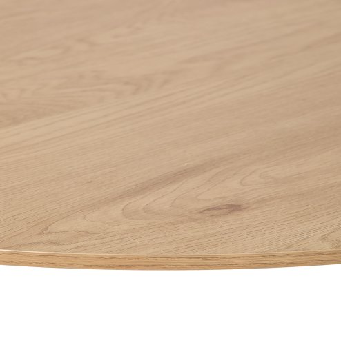 Living and Home 5 Piece Round Oak Wood Grain Dining Set with 4 Sector Space Saving Stools