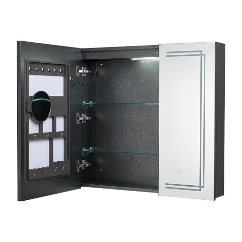 Living and Home 2-Door  Wall-mounted Bathroom Mirror Cabinet with Led Lights