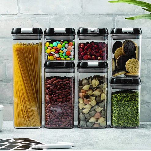 Living and Home 7Pcs Airtight Food Storage Containers with Clasp Lids
