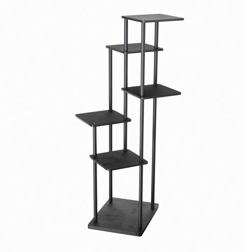 Living and Home 6-Tier Plant Stand Plant Display, Black, 39cm W x 30cm D x 112cm H