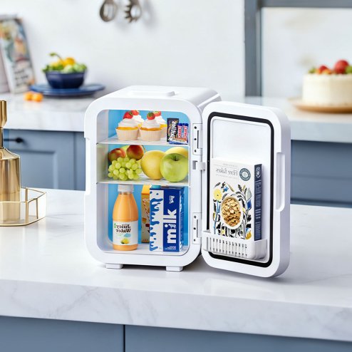 Living and Home White 18L Dual-Use Mini Refrigerator Fridge Heater Cooler