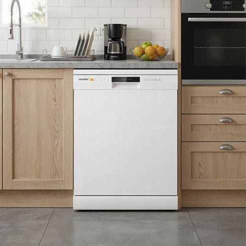 Cloud Wash Freestanding Dishwasher with 12 Place Settings, 8 Programs, 30-Min Quick Wash & 70C Hygiene, 24h Delay Start, Advanced Drying, 49 dB