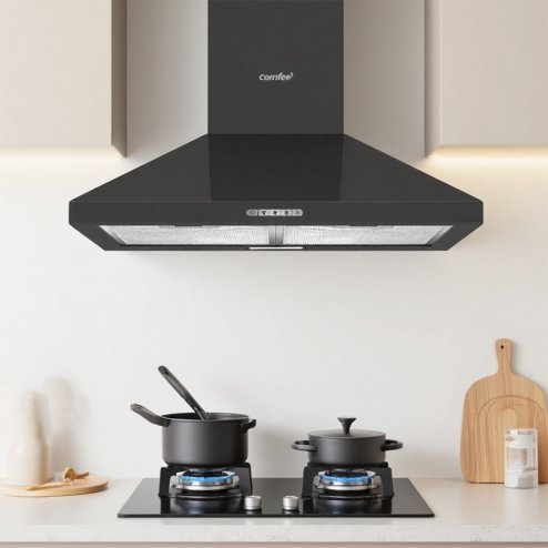 3-Speed 60cm Wall Mounted Chimney Cooker Range Hood with LED Light