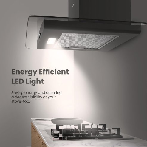 60cm Chimney Cooker Range Hood Kitchen Extractor with 3-Speed Modes