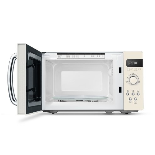 800W 20L Retro Microwave Oven with LED Display, 8 Auto Menus, 5 Cooking Power Levels