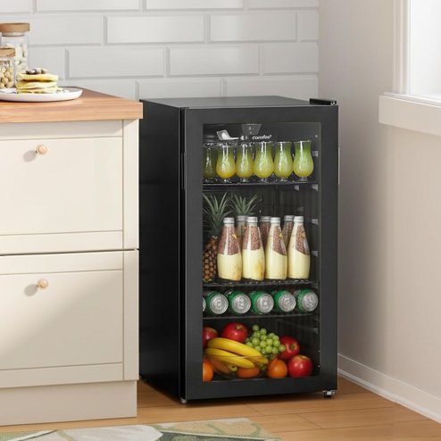 93L Under Counter Beer and Drinks Fridge with Low-E Glass Door, Removable Shelves