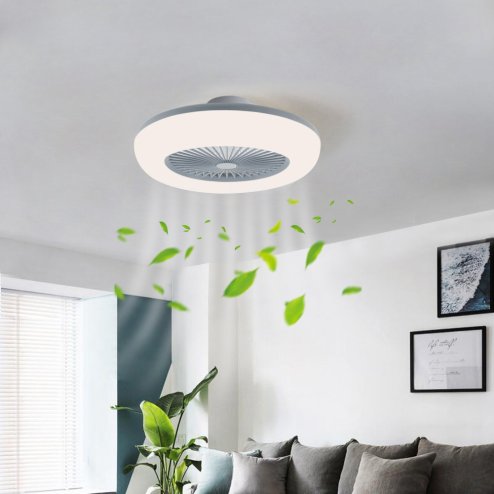 Living and Home 55cm Dia Round Acrylic LED Ceiling Light Fan with Remote Control, 3 Wind Speeds