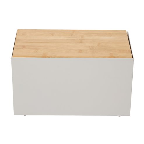 Living and Home 2-door Countertop Metal Bread Box with Bamboo Lid