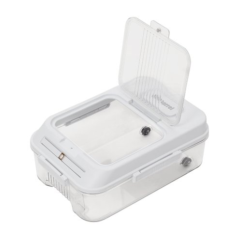 Living and Home 5KG Airtight Rice Storage Container with Lid, Clear + Cream