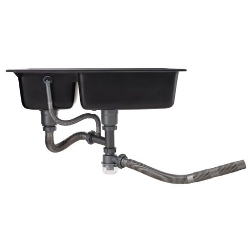 Living and Home Modern Quartz Resin Composite Kitchen Sink with Waste Kit, 82cm W x 46cm D x 22cm H