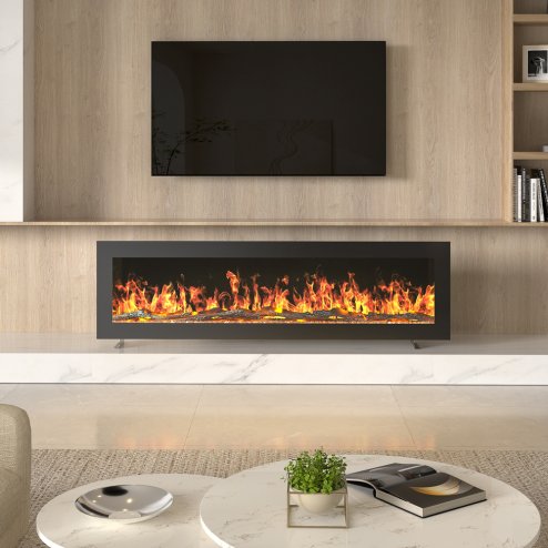 Living and Home 50 Inch Wall Mounted Freestanding Electric Fireplace 12 Flame Colours with Remote Control