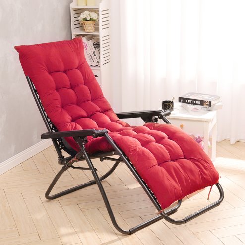 Living and Home 160cm W x 50cm D Non-slip Sun Lounger Cushion for Garden Patio, Red