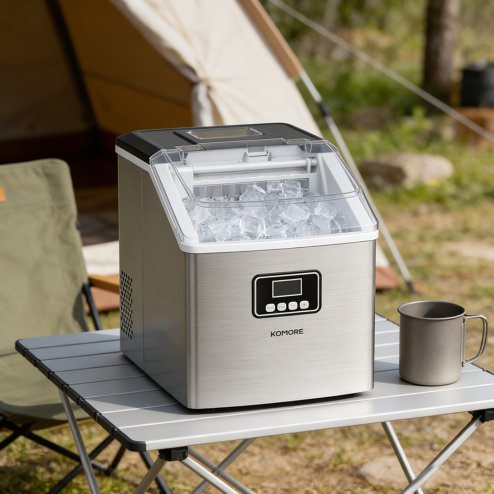 20KG Countertop Ice Maker Machine with 2.2L Water Tank, Self Cleaning, 24H Timer