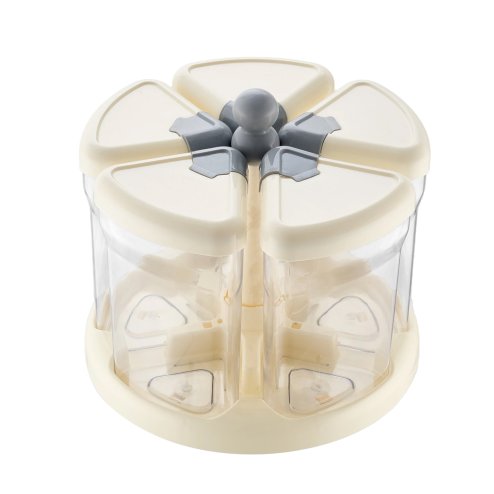 Living and Home 360° Rotating Grain Dispenser Storage Container with 5 Compartments, Airtight Food Storage Container