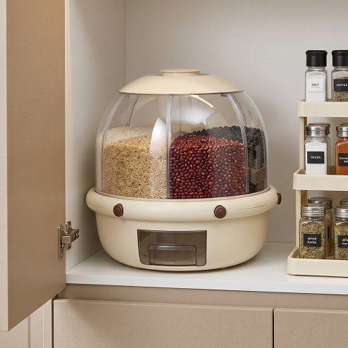 Living and Home 10L 360° Rotating Grain Dispenser Storage Container with Airtight Lid