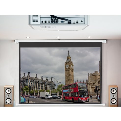 Living and home 120 Inch Wall Mounted Electric Projector Screen for Home Theater Movie