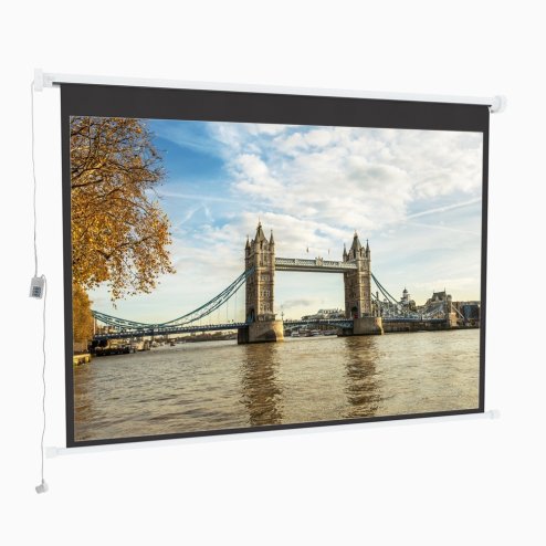 Living and home 120 Inch Wall Mounted Electric Projector Screen for Home Theater Movie