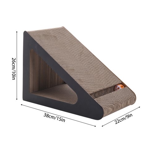 Living and Home Triangle Cat Scratching Post with Bell Ball