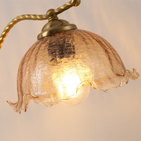 Living and Home Flower-Shaped Glass Table Lamp